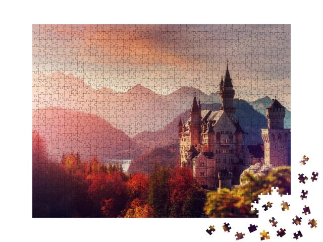 Puzzle de 1000 pièces « Majestueux château de Neuschwanstein, Bavière, Allemagne »