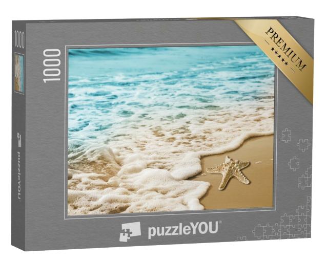 Puzzle de 1000 pièces « Étoile de mer dans les vagues douces du bord de mer »