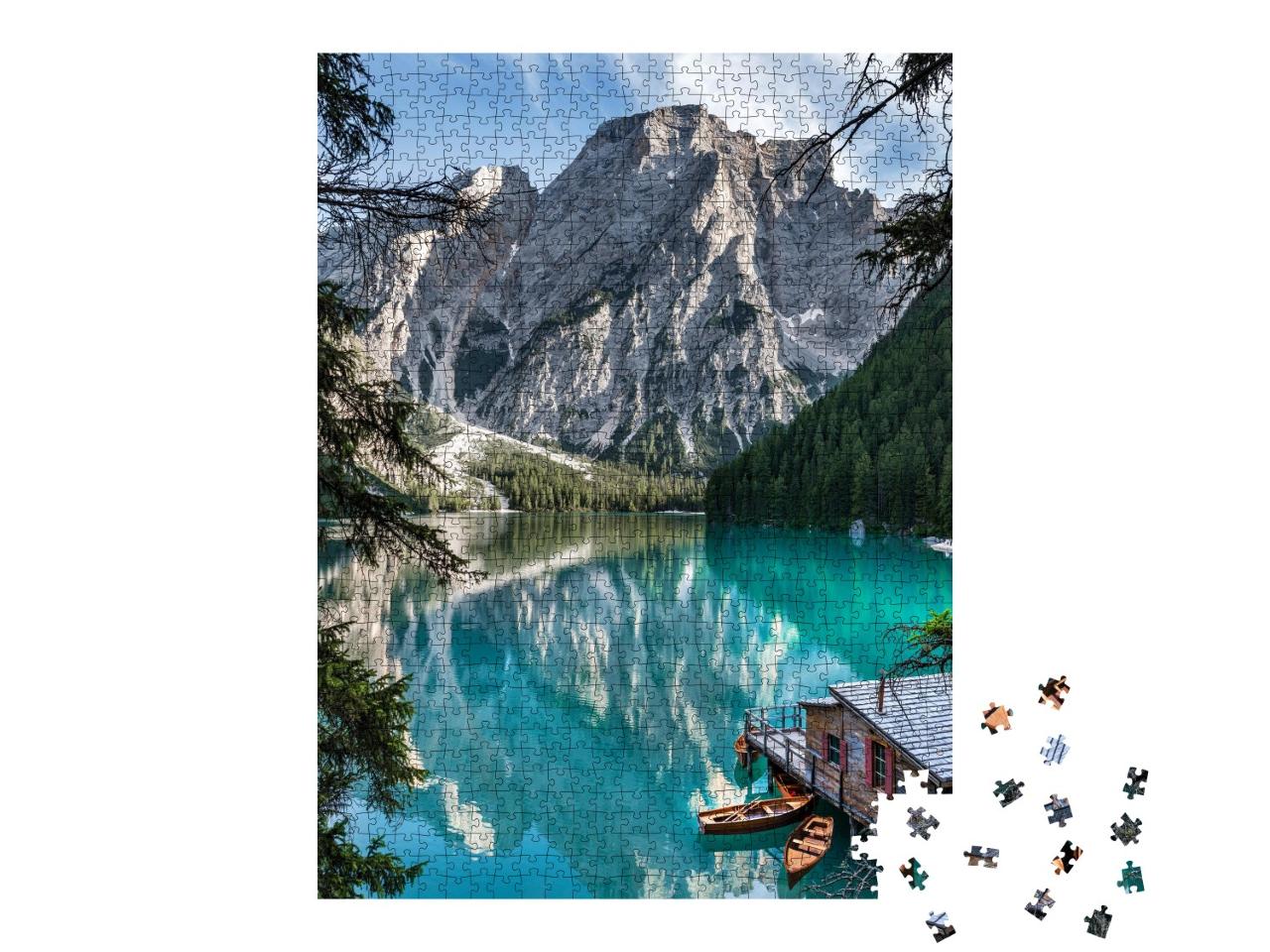 Puzzle de 1000 pièces « Magnifique lac Prags Wildsee, Italie »