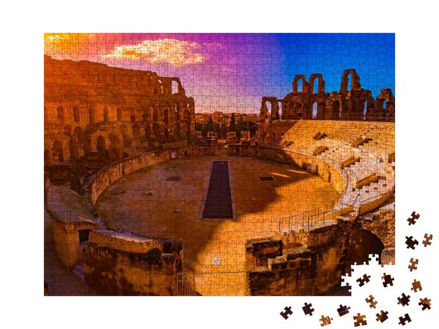 Puzzle de 1000 pièces « L'amphithéâtre d'El Djem, une architecture romaine remarquable, Tunisie »