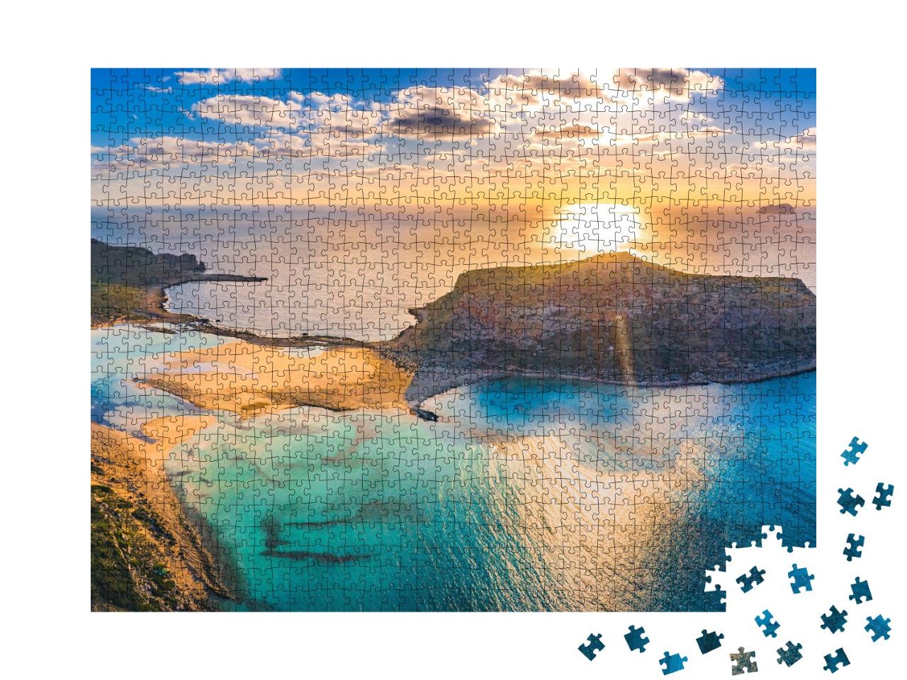 Puzzle de 1000 pièces « Le lagon de Balos avec sa plage de sable blanc, Crète, Grèce »