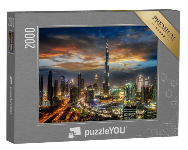 Puzzle de 2000 pièces « Dubai Business Bay de nuit »