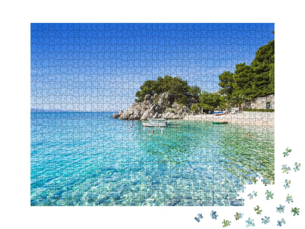 Puzzle de 1000 pièces « Belle plage près de Brela, Dalmatie, Croatie »