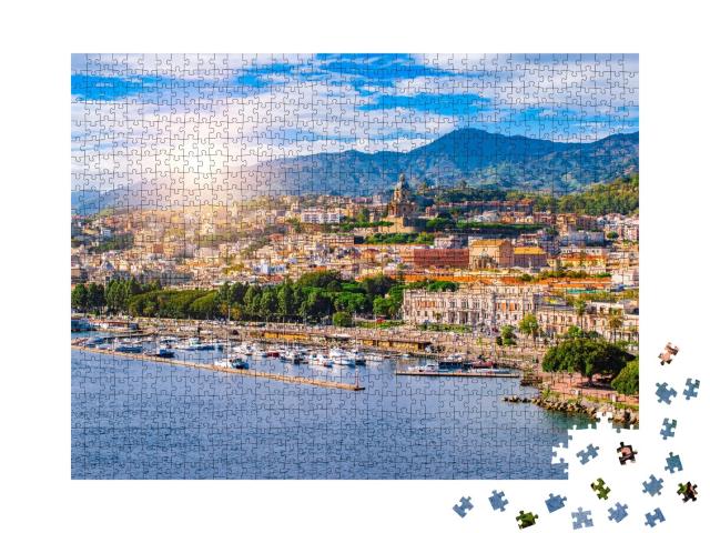 Puzzle de 1000 pièces « Le port de Messine, Sicile, Italie »
