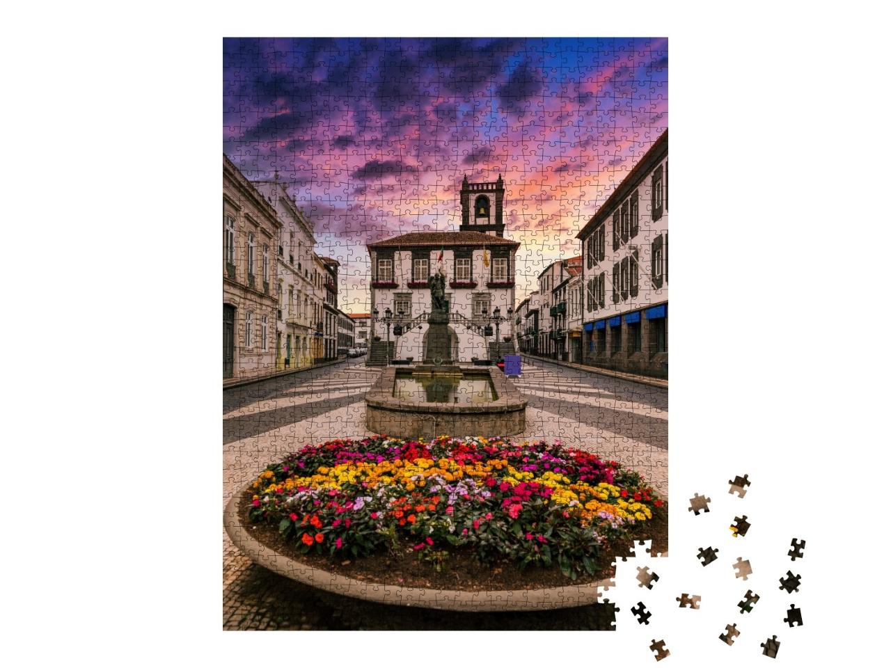 Puzzle de 1000 pièces « Rathaus à Ponta Delgada, Açores, Portugal »