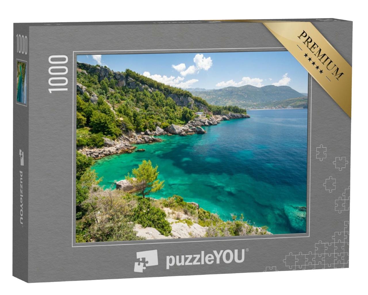 Puzzle de 1000 pièces « Côte turquoise à Himare, Riviera albanaise, Albanie »