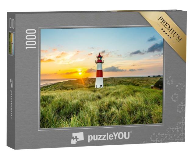 Puzzle de 1000 pièces « Lever de soleil au phare de List sur l'île de Sylt »