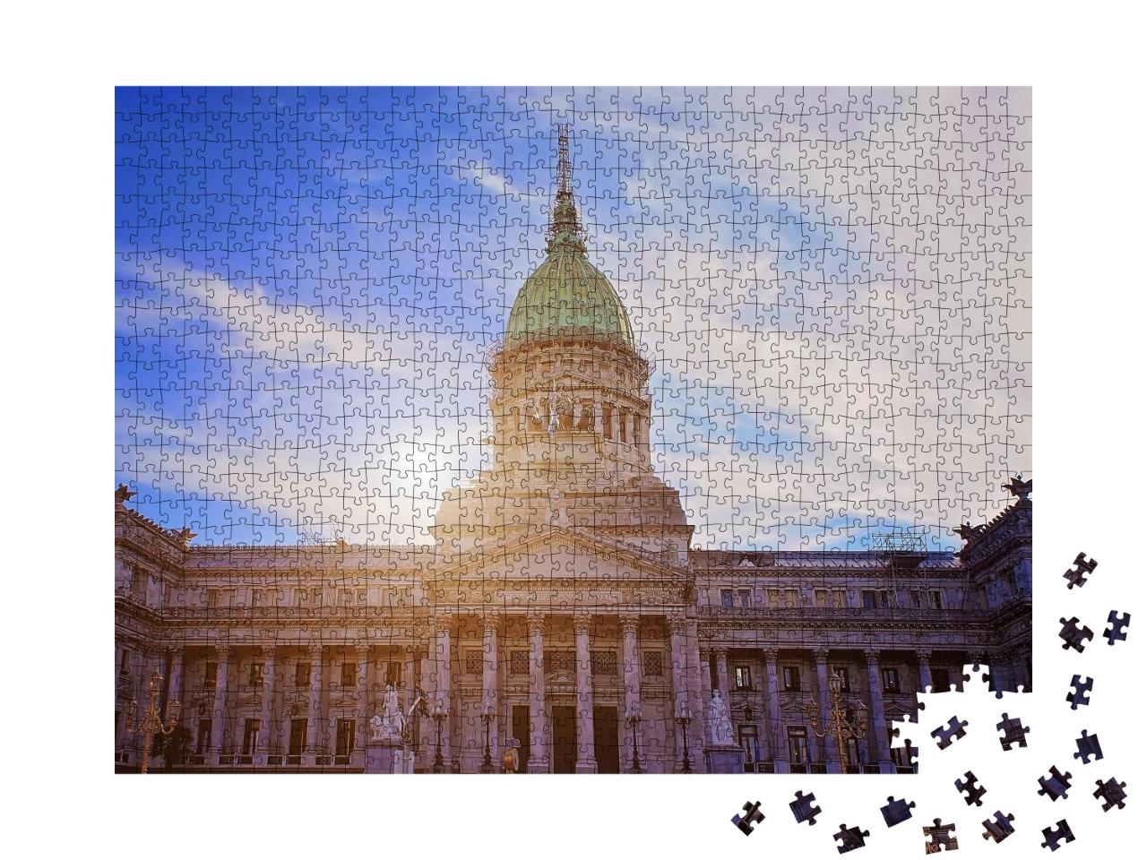 Puzzle de 1000 pièces « Bâtiment du Congrès national de Buenos Aires, Argentine »