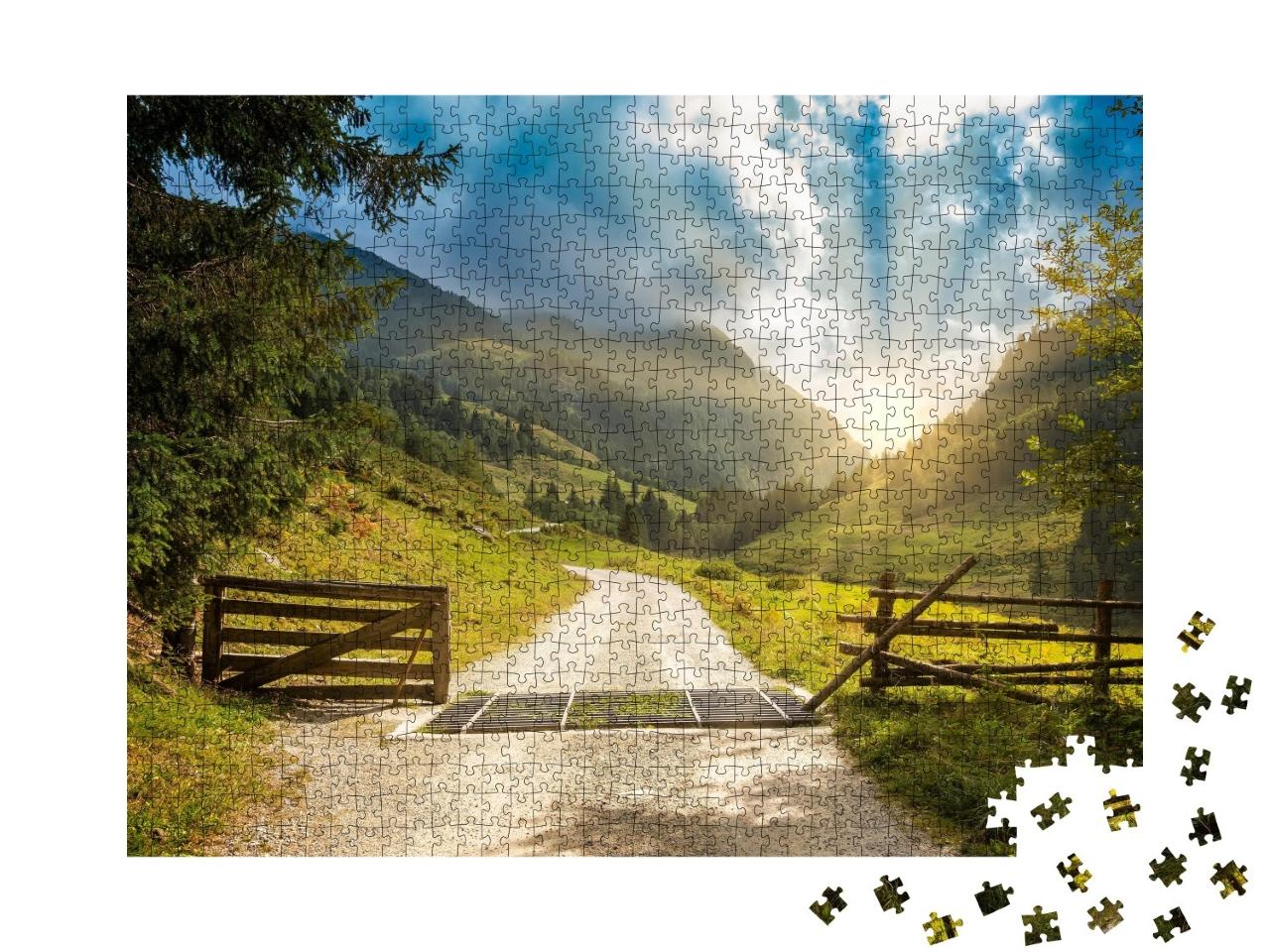 Puzzle de 1000 pièces « Sentier de randonnée dans le Zillertal, Autriche »