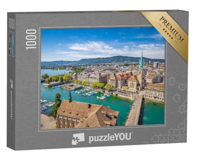 Puzzle de 1000 pièces « Zurich et sa célèbre église Fraumünster »