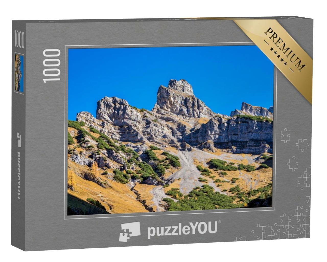 Puzzle de 1000 pièces « Érables à l'Ahornboden, massif du Karwendel, Tyrol, Autriche »