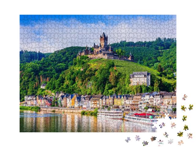 Puzzle de 1000 pièces « Vieille ville et château impérial de Cochem sur la Moselle »