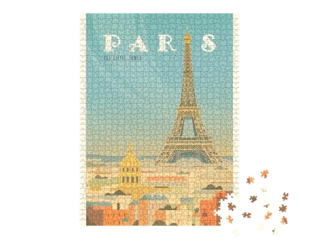 Puzzle de 1000 pièces « Belle vue de Paris avec des bâtiments historiques »