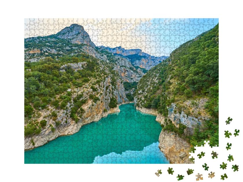 Puzzle de 1000 pièces « Gorges du Verdon au lac de Saint-Croix en Provence dans le sud de la France »