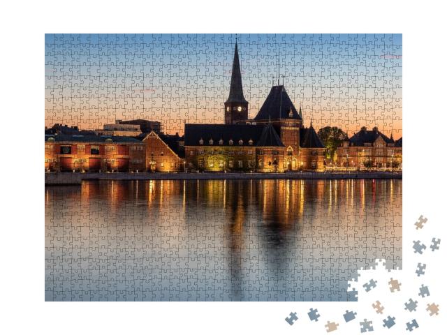Puzzle de 1000 pièces « Port d'Aarhus : le Danemark à l'heure bleue »