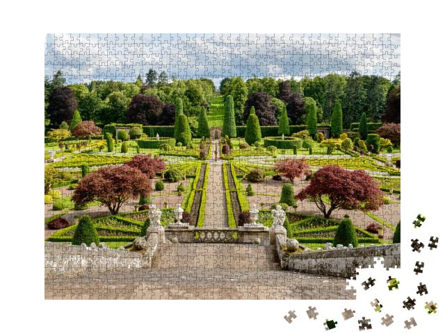 Puzzle de 1000 pièces « Château et jardins de Drummond dans le Perthshire, Écosse »