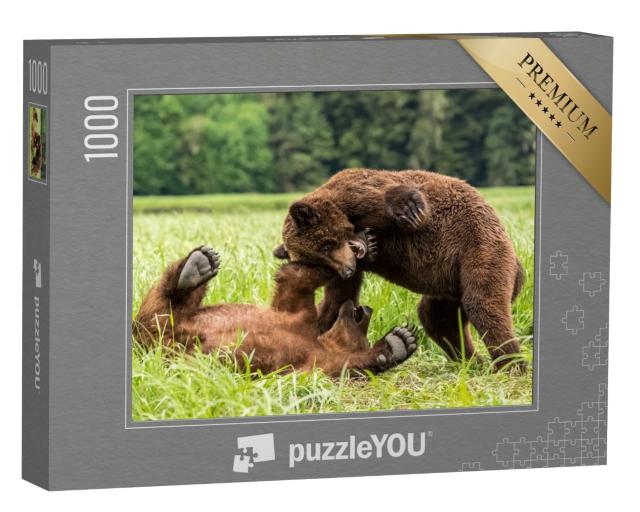 Puzzle de 1000 pièces « Un gros plan sur des grizzlis, Canada »
