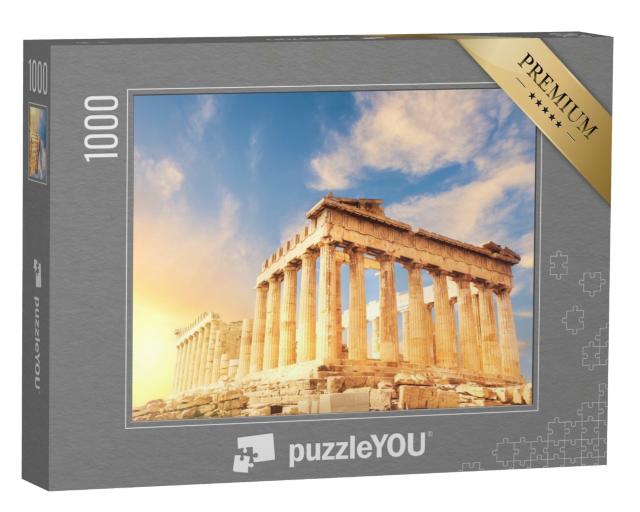 Puzzle de 1000 pièces « Temple du Parthénon au coucher du soleil, Athènes, Grèce »