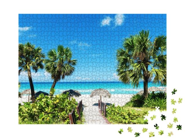 Puzzle de 1000 pièces « Plage de sable blanc dans les Caraïbes »