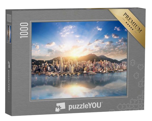 Puzzle de 1000 pièces « Coucher de soleil sur Hong Kong »