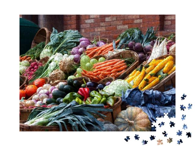 Puzzle de 1000 pièces « Fruits et légumes sur un marché en France »