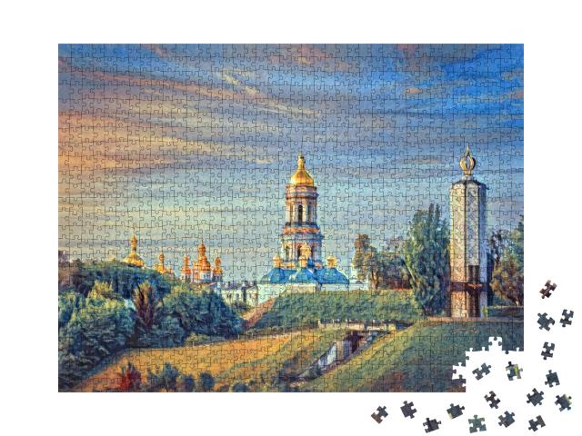 Puzzle de 1000 pièces « dans le style de Paul-Cezanne - Monastère de Kiev - Collection de puzzles Artistes & Peintures »