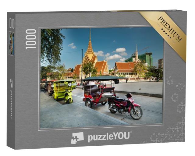 Puzzle de 1000 pièces « Taxis tuk tuk colorés, Cambodge »