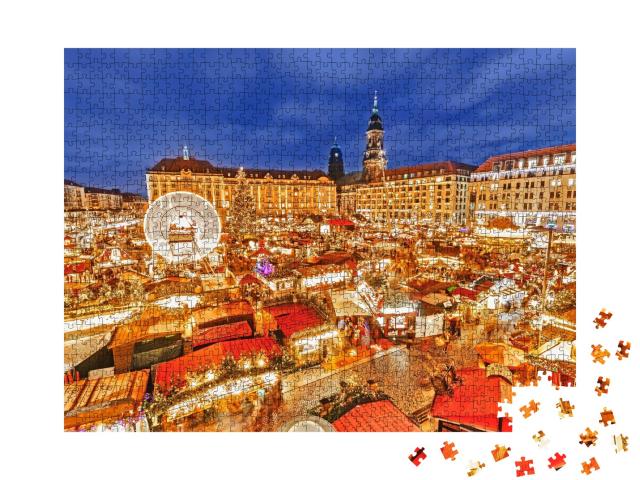 Puzzle de 1000 pièces « Marché de Noël à Dresde, Allemagne »