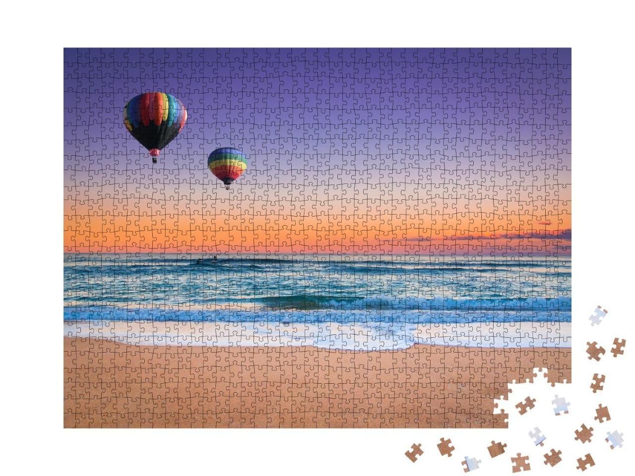 Puzzle de 1000 pièces « Montgolfière au-dessus de la plage de Nouvelle-Galles du Sud, Australie »