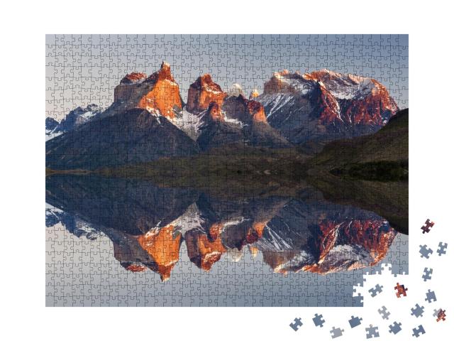 Puzzle de 1000 pièces « Paysage de montagne majestueux, Parc national Torres del Paine, Chili »
