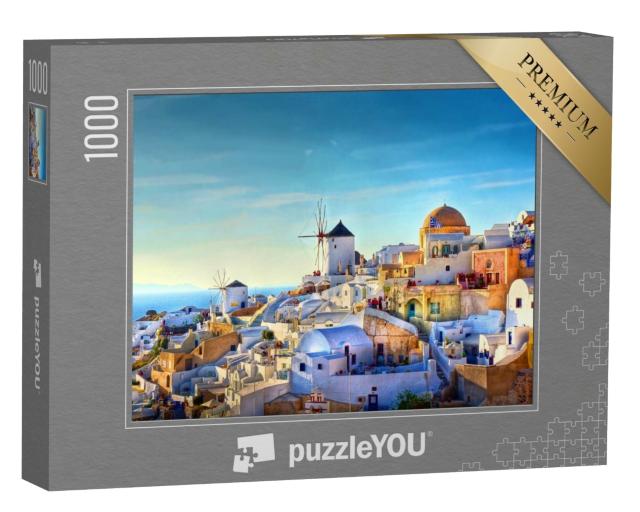 Puzzle de 1000 pièces « Vue sur le village d'Oia sur l'île de Santorin, Grèce »