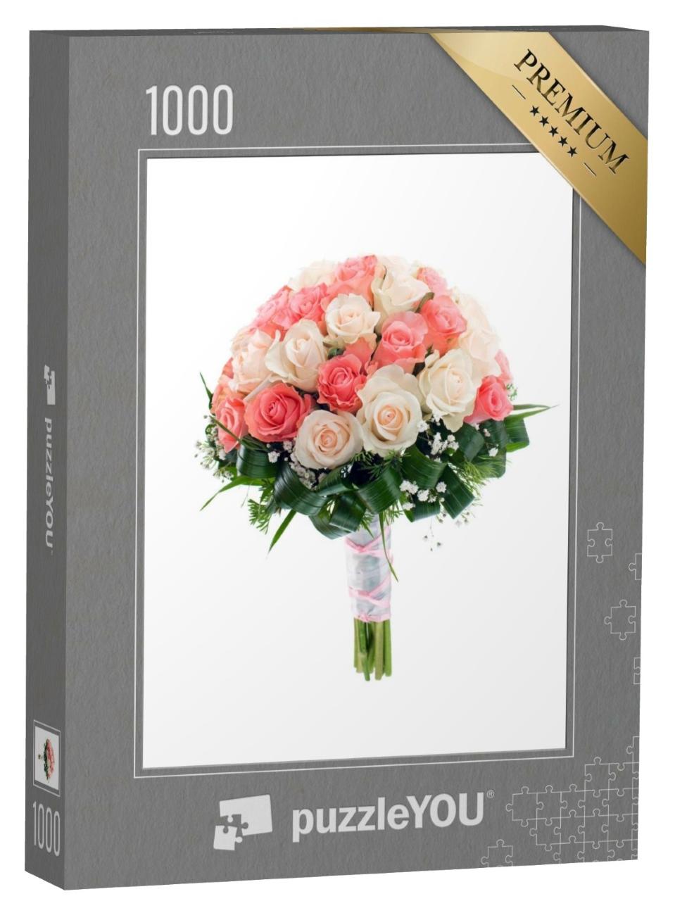 Puzzle de 1000 pièces « Bouquet de mariage composé de roses »