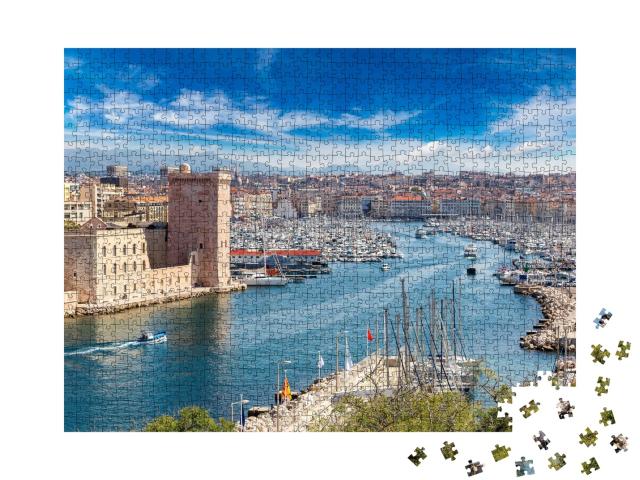 Puzzle de 1000 pièces « Château Saint Jean et cathédrale de la Major, Marseille, France »