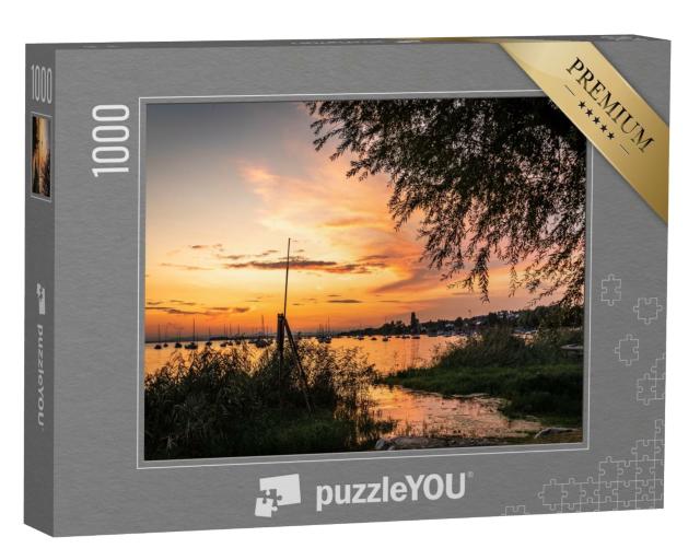 Puzzle de 1000 pièces « Spectaculaire coucher de soleil sur le lac de Constance »