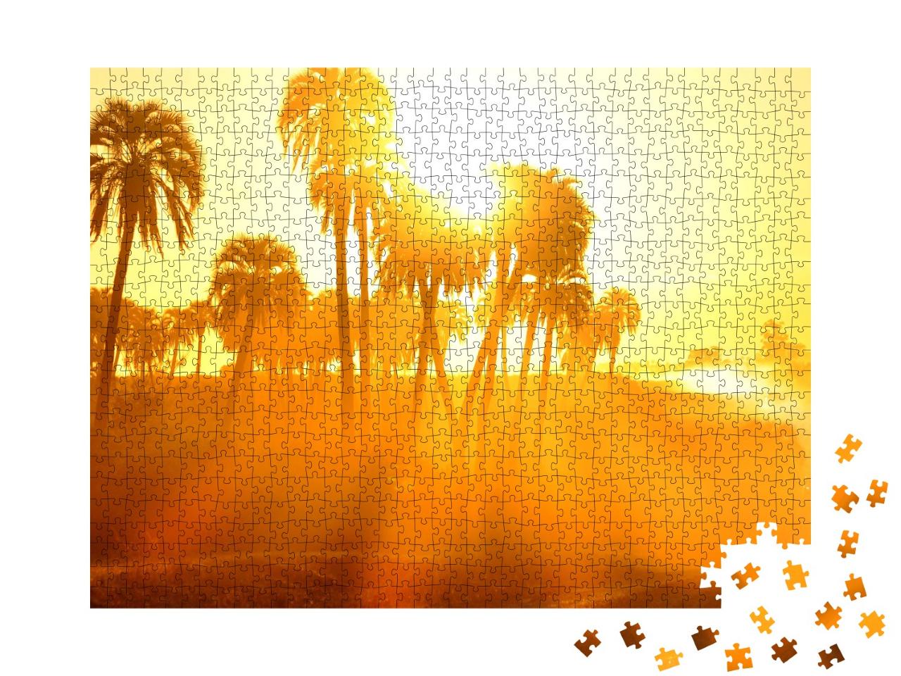 Puzzle de 1000 pièces « Des palmiers par une chaude soirée d'été »