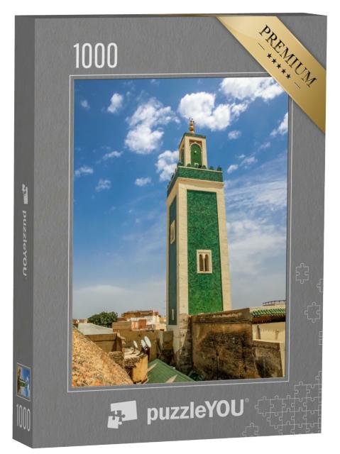 Puzzle de 1000 pièces « Minaret vert de la Grande Mosquée au cœur de la médina de Meknès »