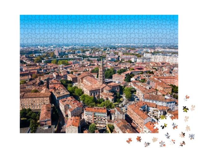 Puzzle de 1000 pièces « La basilique Saint Sernin est une église catholique romaine située à Toulouse, France. »