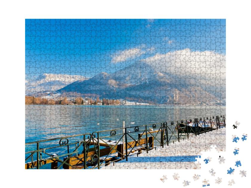 Puzzle de 1000 pièces « Le lac d'Annecy en hiver, France »