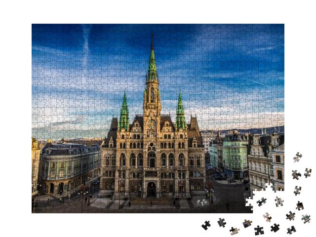 Puzzle de 1000 pièces « Hôtel de ville de Liberec en République tchèque »