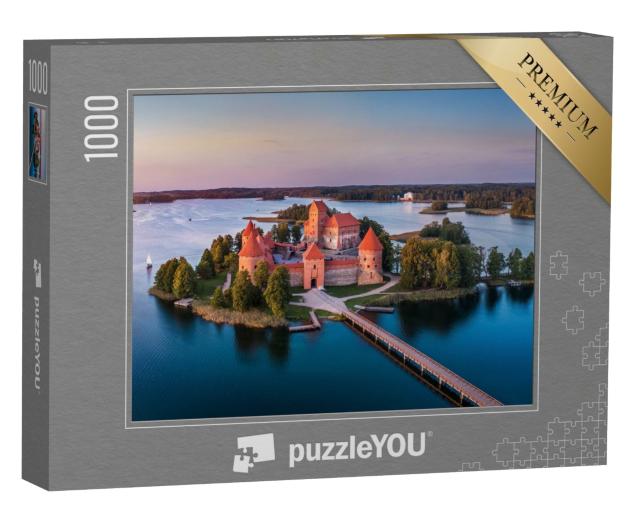 Puzzle de 1000 pièces « Château de Trakai : château insulaire gothique médiéval, Lituanie »