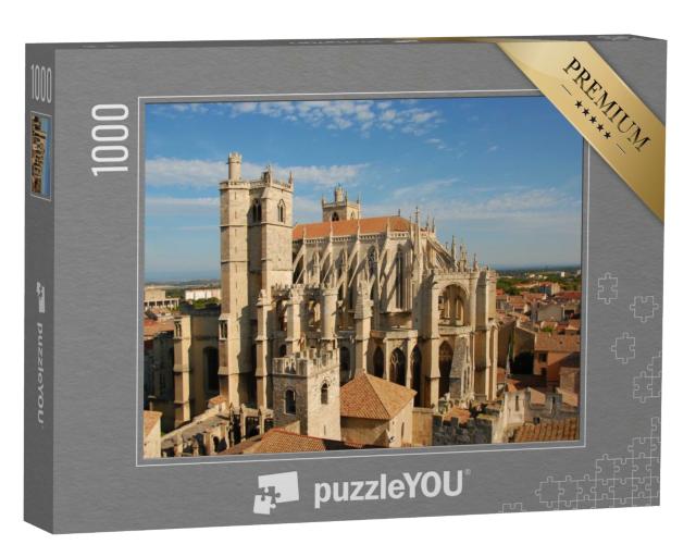 Puzzle de 1000 pièces « Cathédrale St Just et Pasteur de Narbonne, Languedoc Roussillon, France »