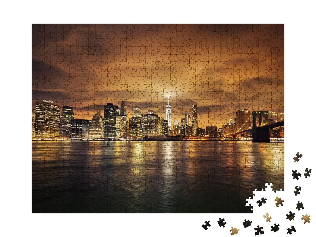 Puzzle de 1000 pièces « Manhattan au coucher du soleil, New York City »