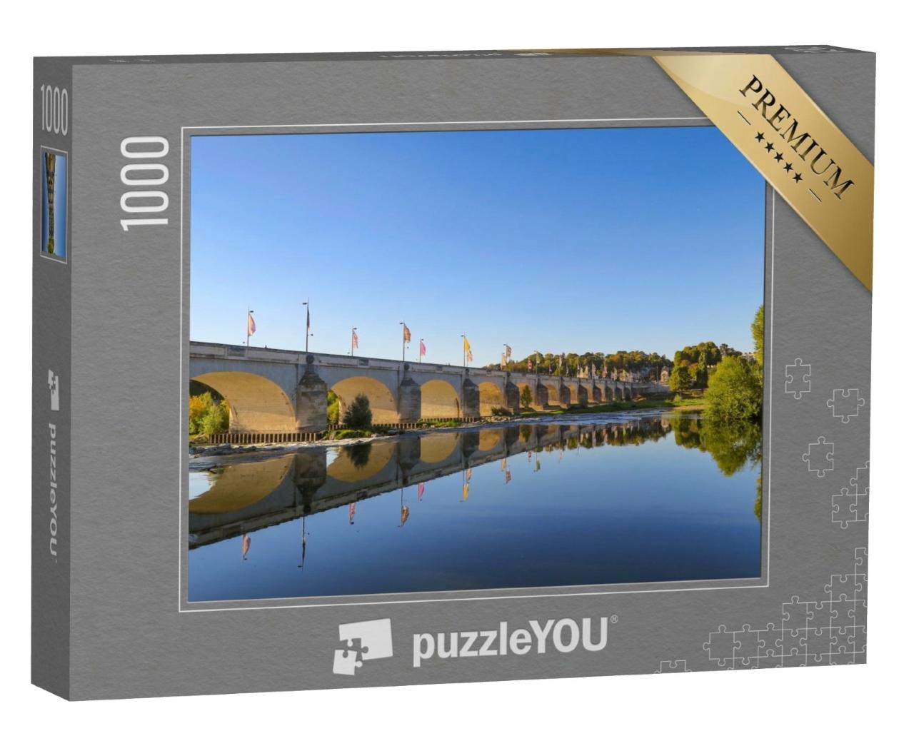 Puzzle de 1000 pièces « Le pont Wilson et son reflet dans la Loire, Tours, France »