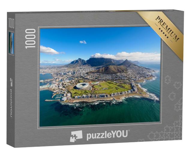 Puzzle de 1000 pièces « Vue d'hélicoptère : vue aérienne de Cape Town, Afrique du Sud »