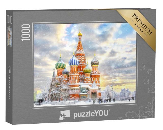 Puzzle de 1000 pièces « Moscou : Place Rouge avec la cathédrale Saint-Basile, Russie »