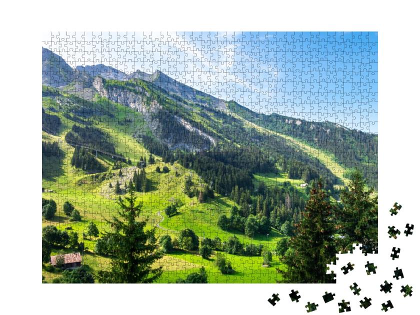 Puzzle de 1000 pièces « Paysage de montagne à La Clusaz, Haute-Savoie, France »