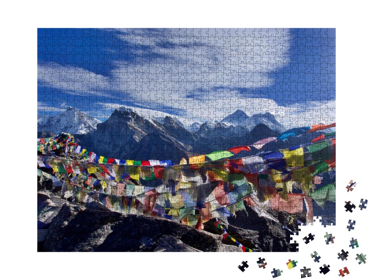 Puzzle de 1000 pièces « Vue sur le mont Everest depuis le sommet du Gokyo Ri »
