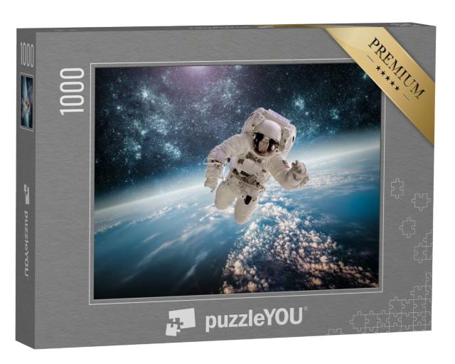 Puzzle de 1000 pièces « Astronaute dans l'espace, la Terre en arrière-plan »