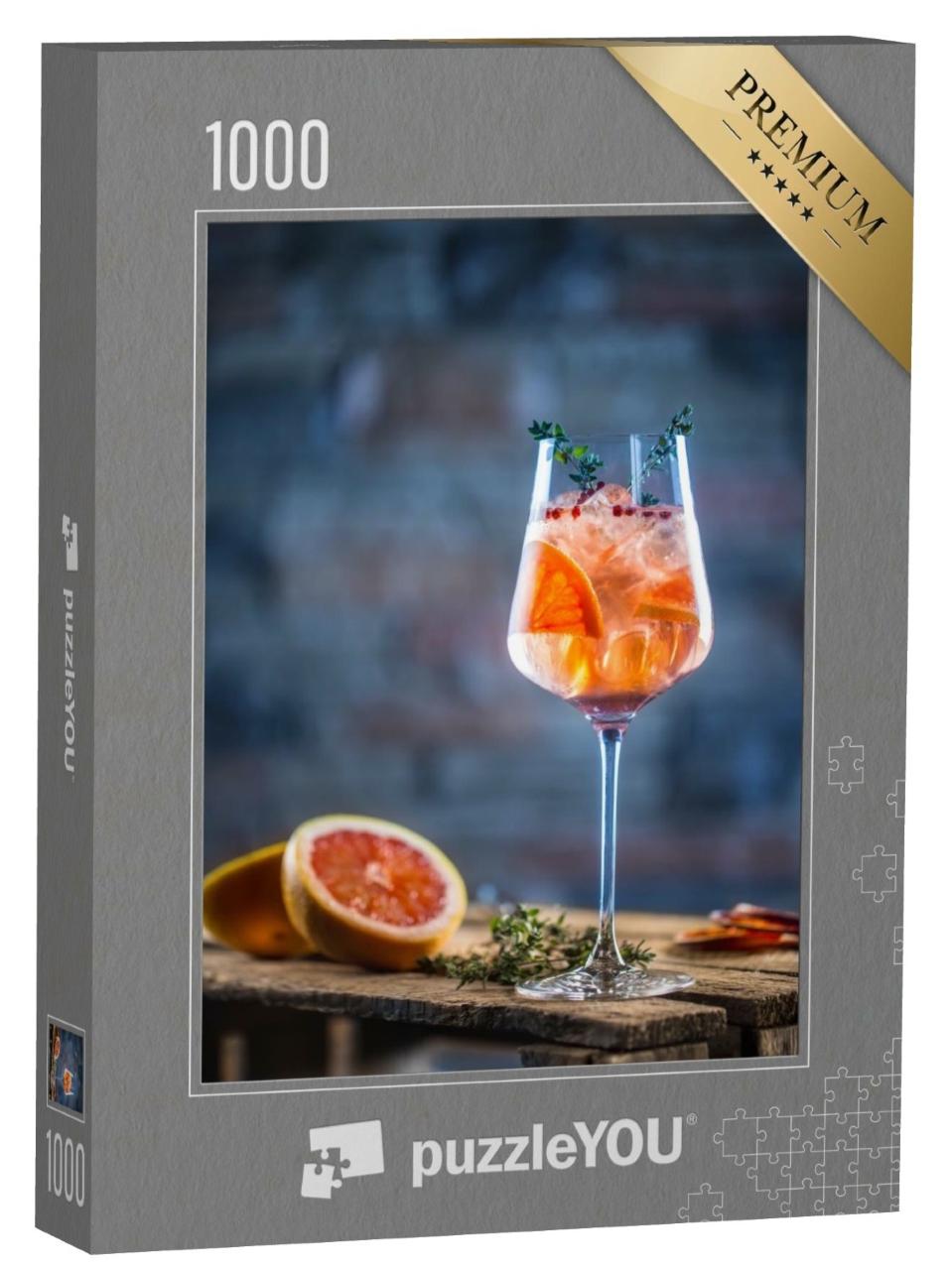 Puzzle de 1000 pièces « Cocktail de fruits tropicaux, de poivre rouge, d'herbes et de glace »