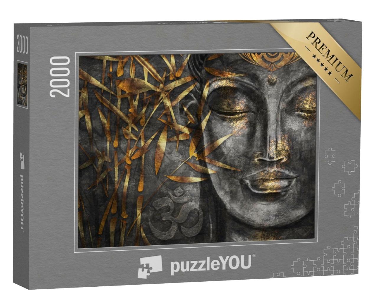 Puzzle de 2000 pièces « Art numérique collage combiné avec aquarelle : Bodhisattva Buddha »